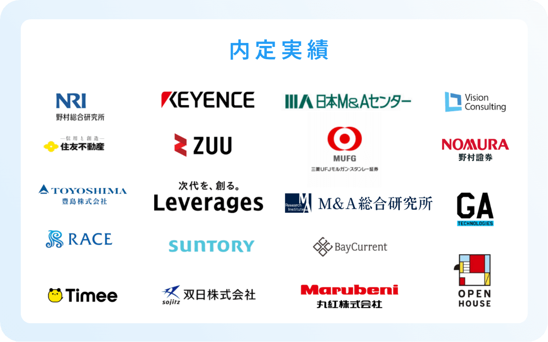 内定実績のイメージ画像